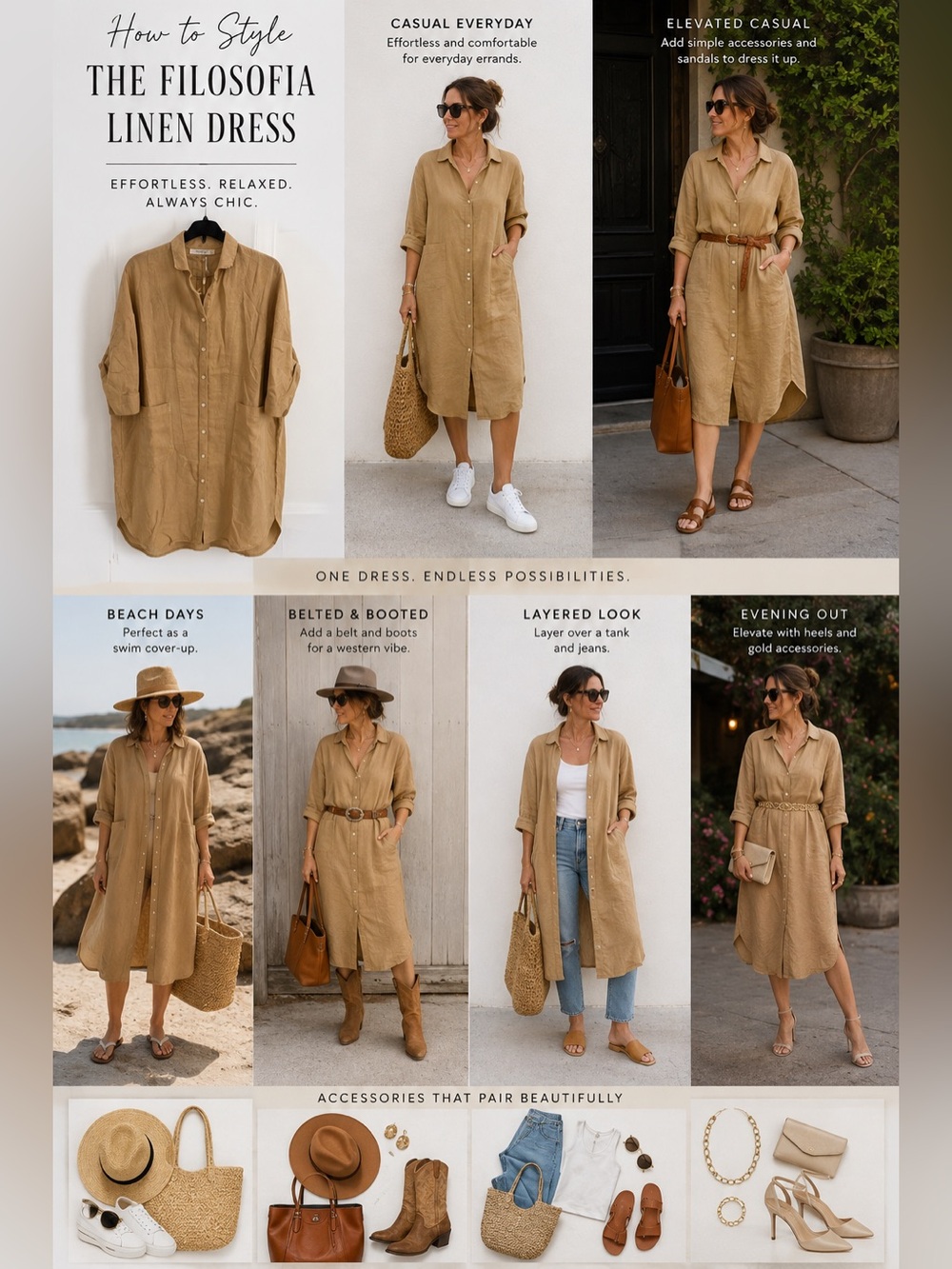 NWT  Filosofia Boutique 100 %  Linen Dress Sz L